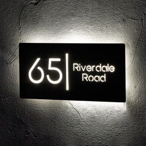 Illuminated House Signs Door Number 30cm x 15cm