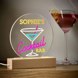 Personalised Light Up Cocktail Bar Sign