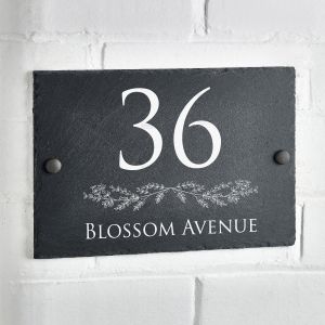 Slate House Sign Rustic Door Number Plaque 20cm x 30cm.